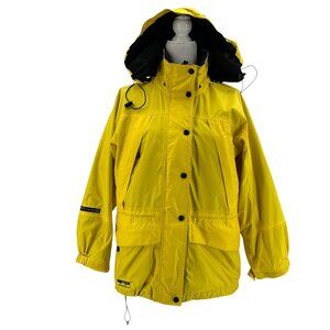 Vintage Eddie Bauer Womens Small Jacket GoreTex Ebtek Lined Zipper Snap Yellow